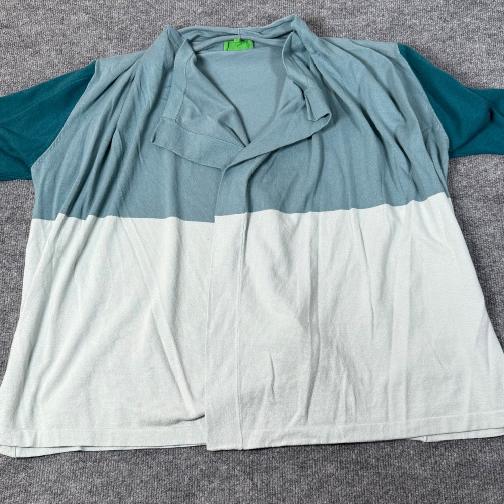 Logo Lounge Open Cardigan Size Large Colorblock Short Sleeve Lightweight